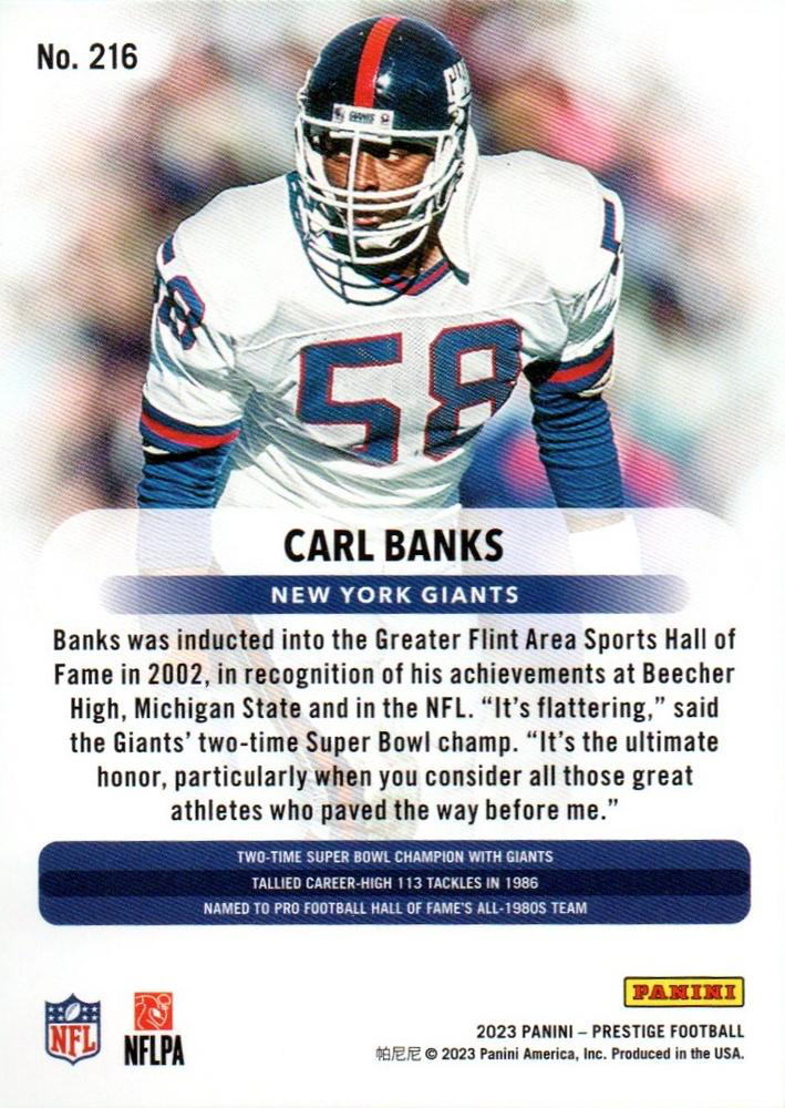 2023 Panini Prestige Carl Banks #216 New York Giants