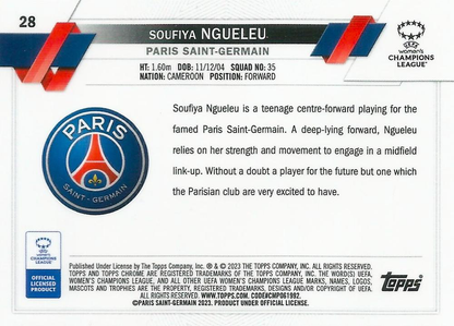 2022 Topps Chrome UCC Women's Soufiya Ngueleu RC #28 Paris Saint-Germain Feminine