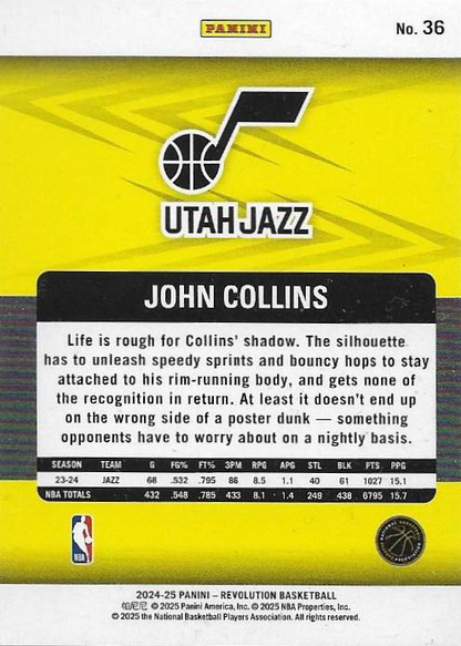 2024 Panini Revolution John Collins #36 Utah Jazz