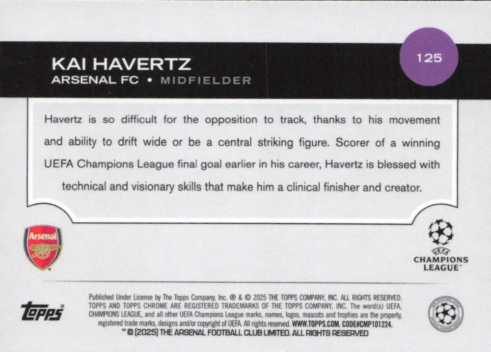 2024 Topps Chrome UCC Kai Havertz #125 Arsenal