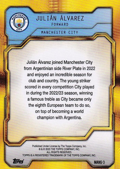 2023 Topps Manchester City Fan Set Golden Future Julián Álvarez #MANG-3