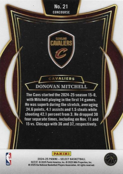 2024 Panini Select Donovan Mitchell Blue #21 Cleveland Cavaliers