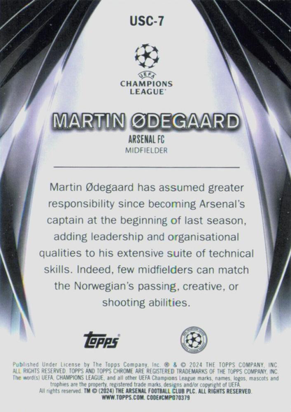 2023 Topps UCC Ultimate Stage Chrome Martin Ødegaard USC-7 Arsenal FC