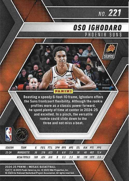 2024 Panini Mosaic Oso Ighodaro RC #221 Phoenix Suns