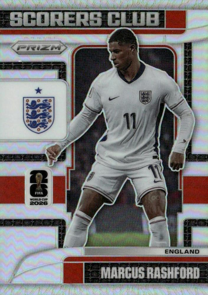 2026 Panini Prizm World Cup Silver Scorers Club Marcus Rashford #20 Angleterre
