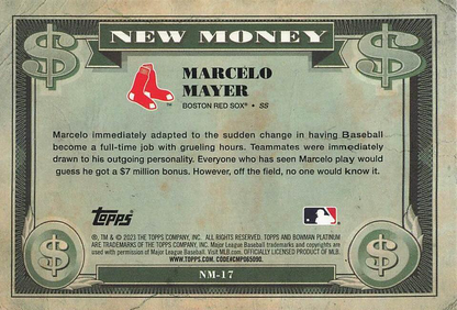 2023 Topps Bowman Platinum New Money Marcelo Mayer Boston Red Sox #NM-17