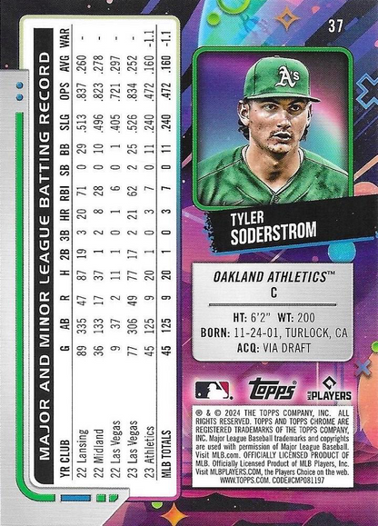 2024 Topps Cosmic Chrome Tyler Soderstrom Oakland Athletics RC #37