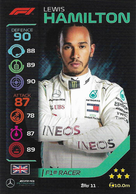 2020 Topps Turbo Attax Formula 1 Lewis Hamilton #11 Mercedes-AMG Team