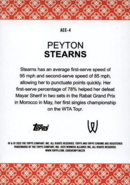 2025 Topps Chrome Tennis Aces Peyton Stearns #ACE-4