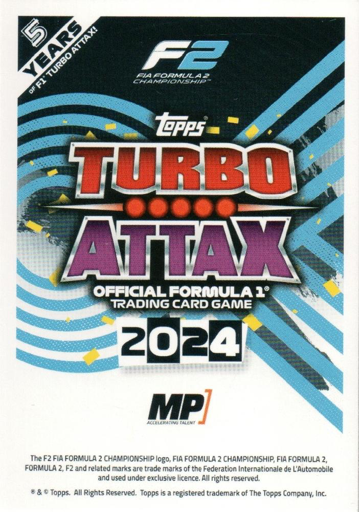 2024 Topps Turbo Attax F1 Franco Colapinto F2 #234 MP Motorsport