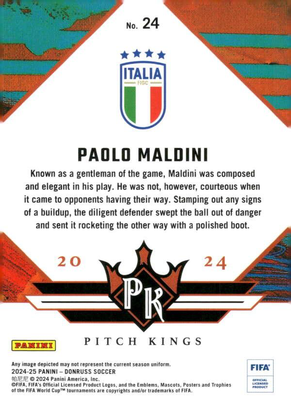 2024 Panini Donruss Pitch Kings Paolo Maldini #24 Italy
