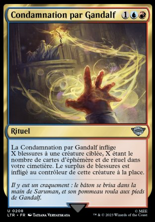 2023 Magic MTG Le Seigneur des Anneaux Condamnation par Gandalf LTR #208