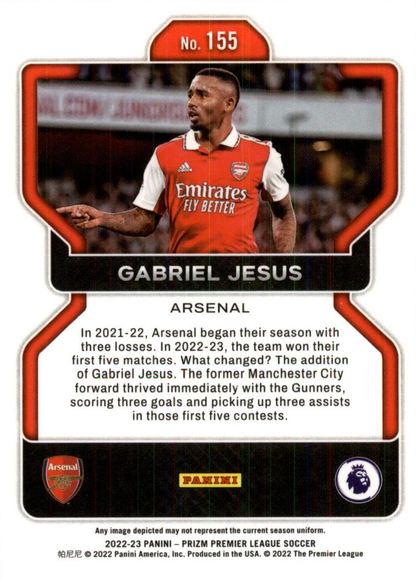2022 Panini Prizm Premier League Gabriel Jesus #155 Arsenal FC