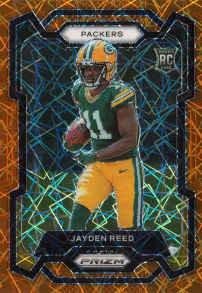 2023 Panini Prizm Lazer Orange Jayden Reed RC Green Bay Packers #334