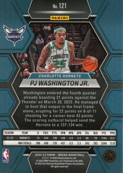 2022 Panini Mosaic PJ Washington Jr. #121 Charlotte Hornets