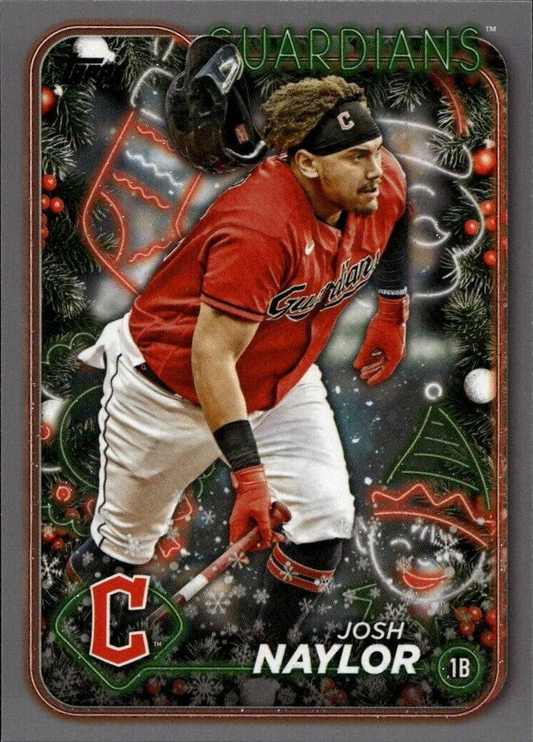 2024 Topps Holiday Silver Glitter Josh Naylor Cleveland Guardians #H120