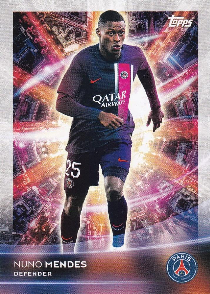 2023 Topps PSG Team Set Light Up Nuno Mendes #27 Paris Saint-Germain