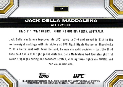 2024 Topps Chrome UFC Jack Della Maddalena #82