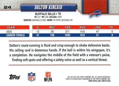 2026 Topps Flagship Dalton Kincaid #24 Buffalo Bills