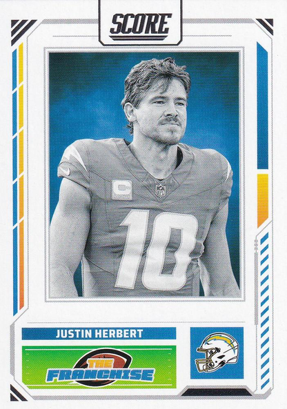 2025 Panini Score The Franchise Justin Herbert #18 Los Angeles Chargers