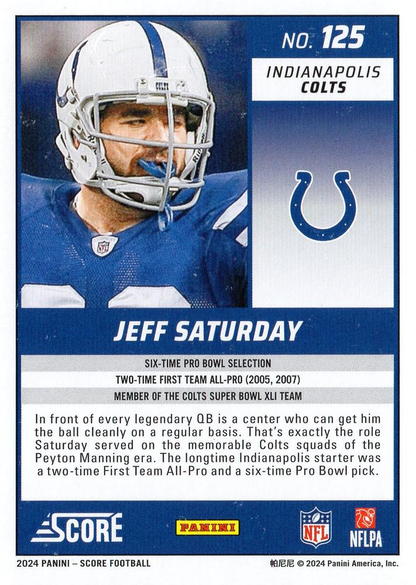 2024 Panini Score Football Jeff Saturday Indianapolis Colts #125