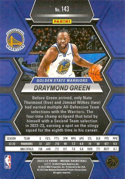 2022 Panini Mosaic Draymond Green #143 Golden State Warriors
