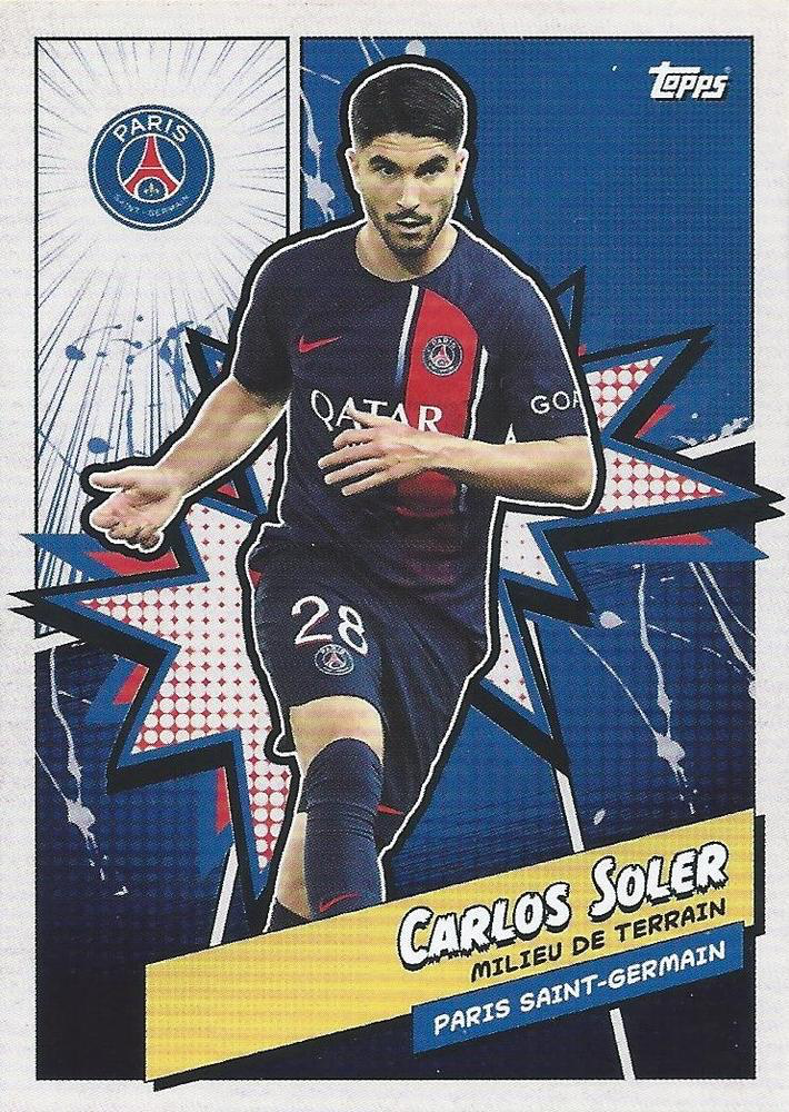 2023 Topps PSG Fan Set Heritage Carlos Soler PSGH-8 Paris Saint-Germain