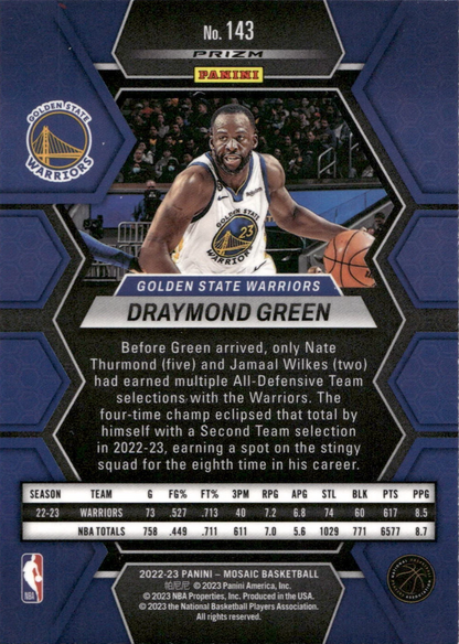 2022 Panini Mosaic Green Prizm Draymond Green #143 Golden State Warriors