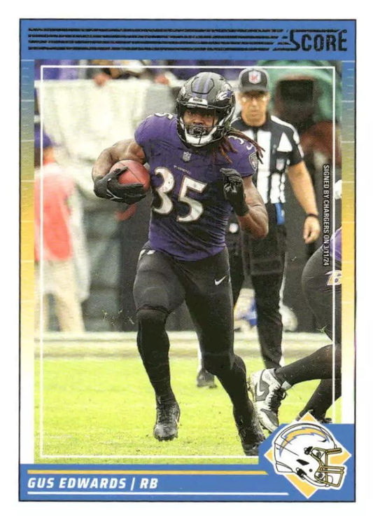 2024 Panini Score Football Gus Edwards Los Angeles Chargers #20