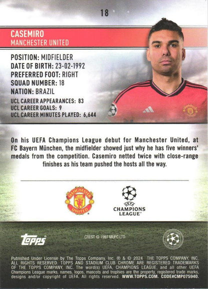 2023 Topps Stadium Club Chrome UCC Casemiro #18 Manchester United