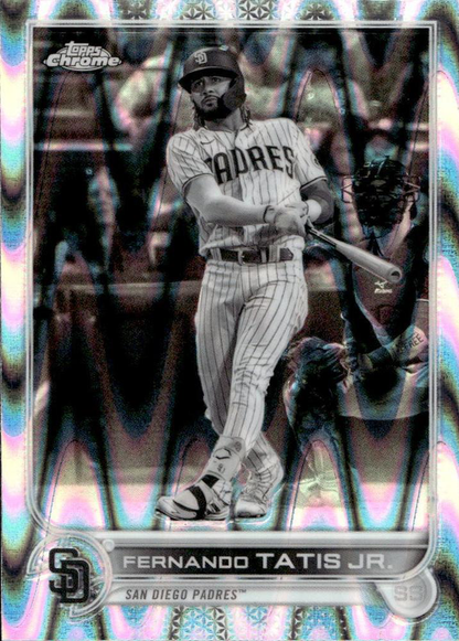 2022 Topps Chrome Fernando Tatis Jr. Black And White RayWave #150 San Diego Padres