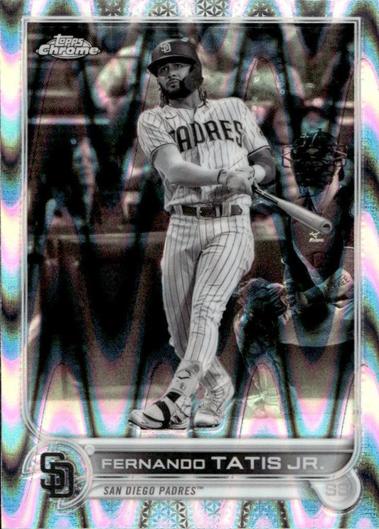 2022 Topps Chrome Fernando Tatis Jr. Black And White RayWave #150 San Diego Padres