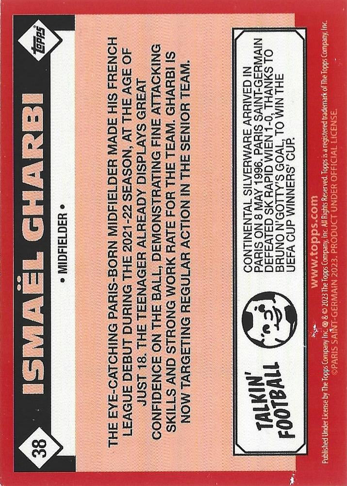 2022 Topps PSG Team Set Ismaël Gharbi #38 Paris Saint-Germain