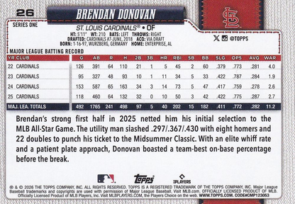 2026 Topps Series 1 Brendan Donovan #26 St. Louis Cardinals