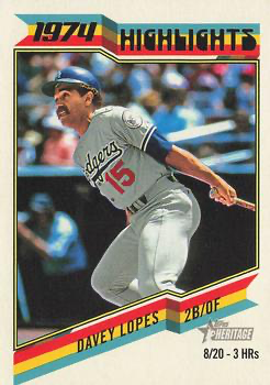 2023 Topps Heritage 1974 Highlights Davey Lopes Los Angeles Dodgers #74H-8