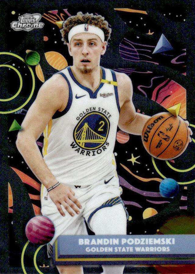 2025 Topps Chrome Cosmic Brandin Podziemski #154 Golden State Warriors