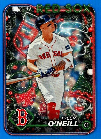2024 Topps Holiday Blue Metallic Glitter Tyler O'Neill Boston Red Sox #H60