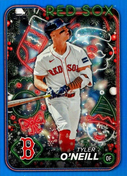 2024 Topps Holiday Blue Metallic Glitter Tyler O'Neill Boston Red Sox #H60