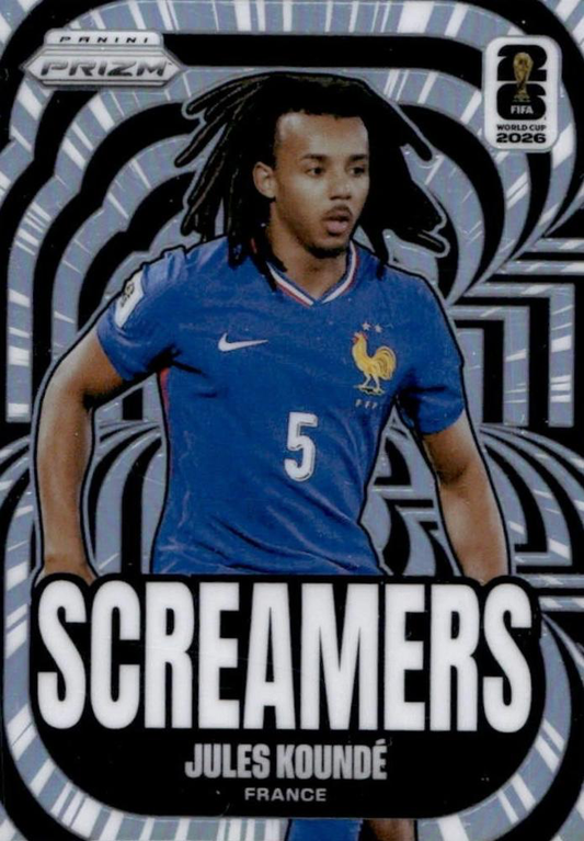 2026 Panini Prizm FIFA World Cup Screamers Silver Jules Koundé #3 France