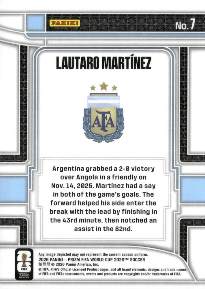2026 Panini Prizm World Cup Scorers Club Lautaro Martinez #7 Argentine