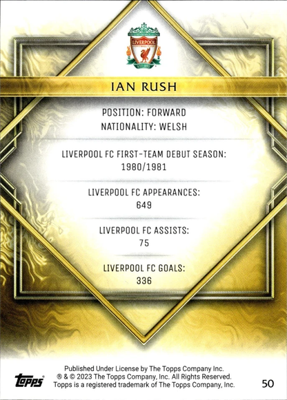 2023 Topps Liverpool Team Set Icy Ian Rush GD #50 Liverpool