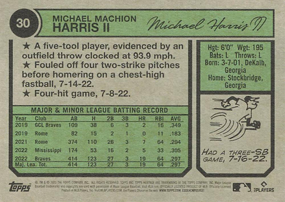2023 Topps Heritage Michael Harris II ASR, RC Atlanta Braves #30