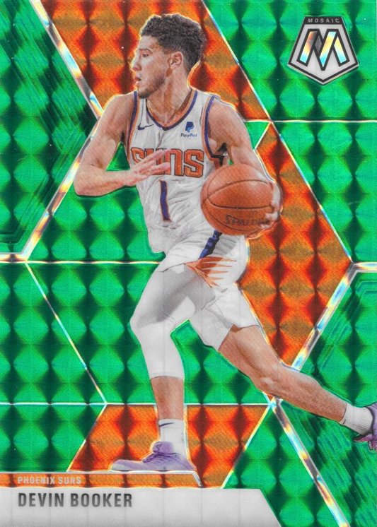 2019 Panini Mosaic Green Prizm Devin Booker #128 Phoenix Suns