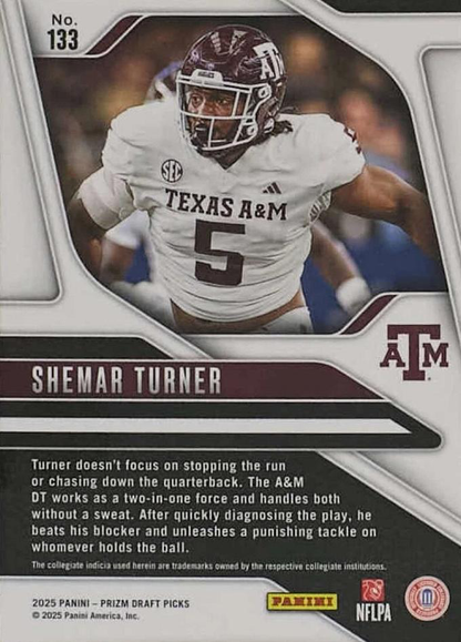 2025 Panini Prizm Draft Picks Shemar Turner #133 Texas A&M Aggies