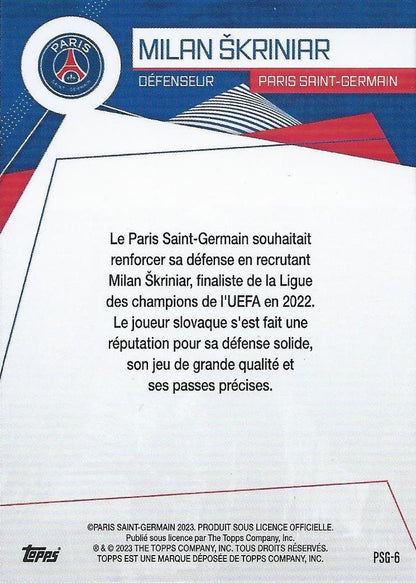 2023 Topps PSG Fan Set Milan Škriniar #PSG-6 Paris Saint-Germain