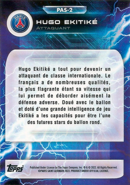 2022 Topps PSG Fan Set Super Electric Hugo Ekitiké #PAS-2 Paris Saint-Germain