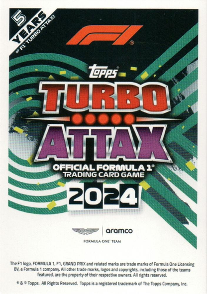 2024 Topps Turbo Attax F1 Fernando Alonso QM #103 Aston Martin F1 Team