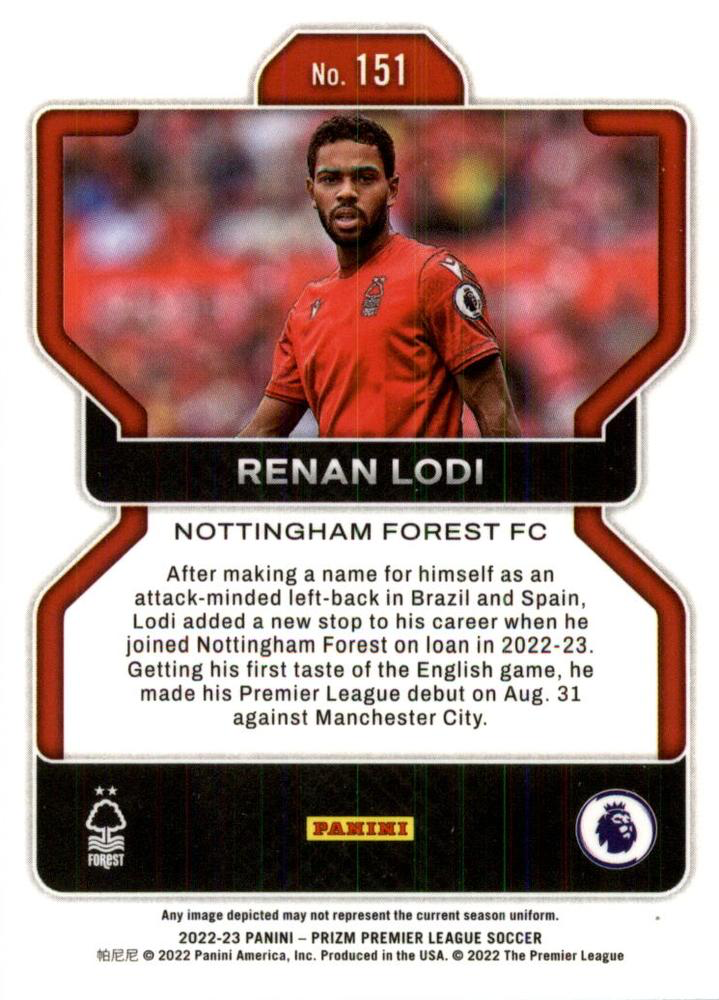 2022 Panini Prizm Premier League Renan Lodi #151 Nottingham Forest