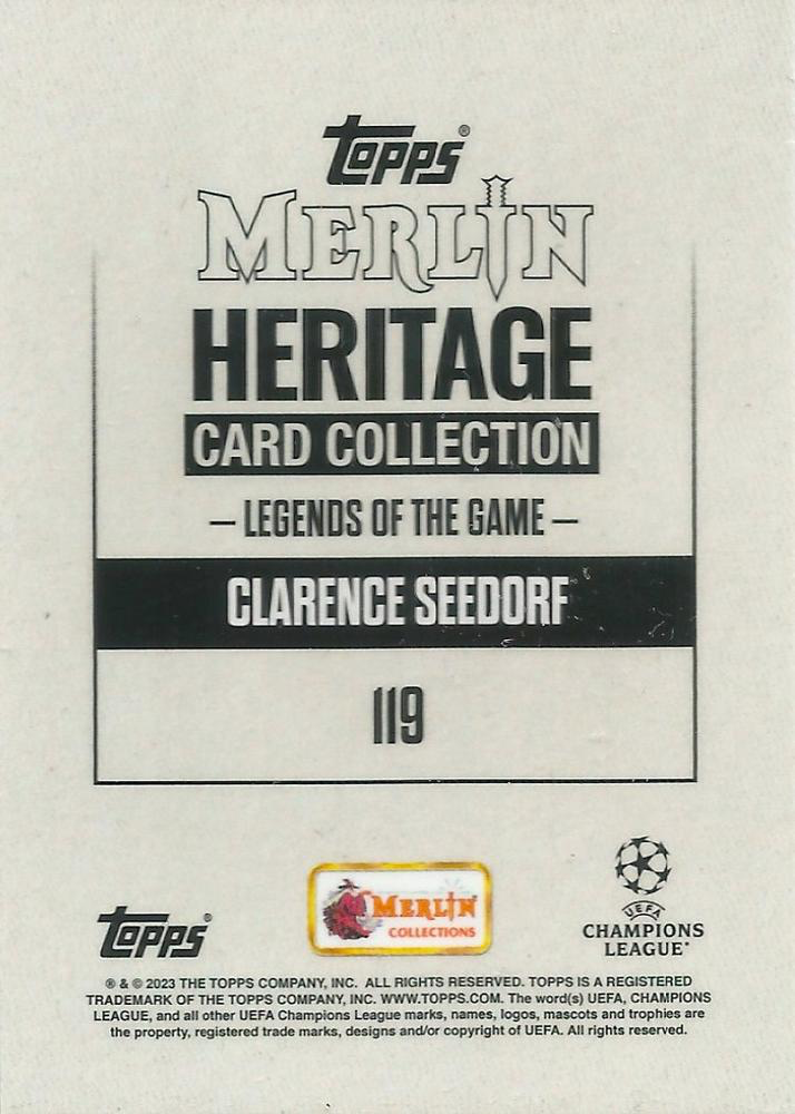 2023 Topps Merlin Heritage UCC Clarence Seedorf LGD #119 Ajax