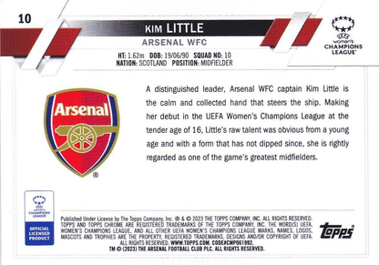 2022 Topps Chrome UCC Women's Kim Little #10 Arsenal W.F.C.